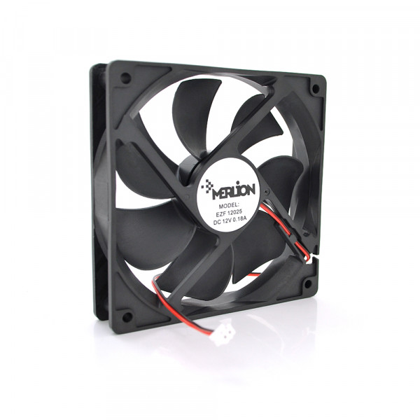 Кулер корпусний Merlion 12025, 120x120x25mm, 12V/0.18A, RPM 1100±10%, 2-pin, Black, OEM