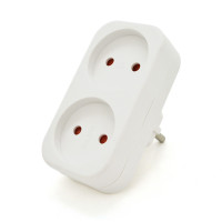 Розетка двійник без заземлення A202, White, 2Р, 10А