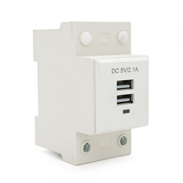 USB-роз'єм на DIN-рейку, DC5V/2.1A, 1P, IP22