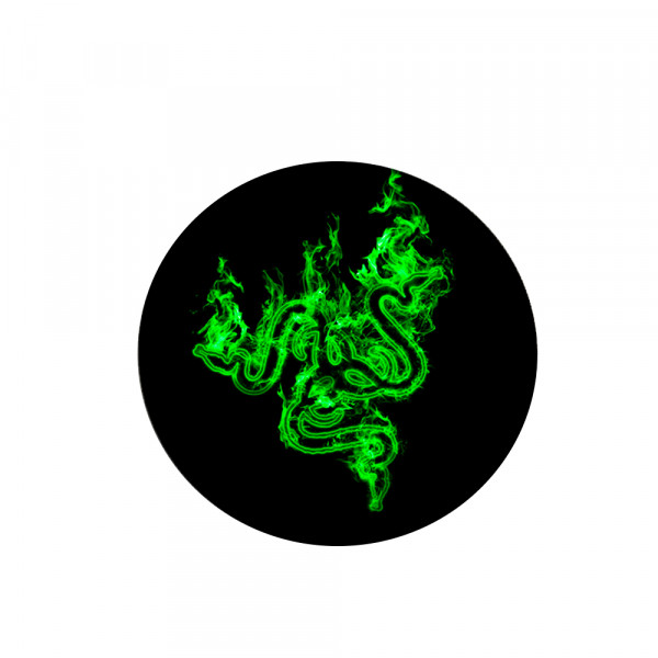Килимок 220*220 мм тканинний RAZER 17 з боковою прошивкою (круглий), товщина 3 мм, колір Black/Green, Пакет