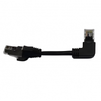 Патч-корд литий UTP, RJ45(прямий/кутовий), неекранований, UTP5e 0.13m,patch D=4.9mm AWG26 1x90°  CU,чорний, Q200