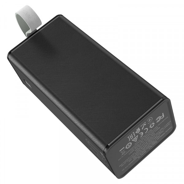 Power Bank HOCO J86 40000mAh, 2USB+Type-C+micro, PD20W, ліхтарик, Black, 0.790kg