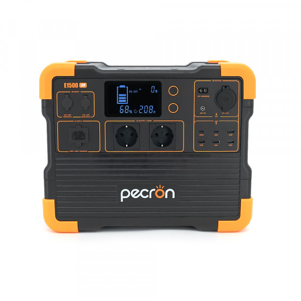 Power station Pecron E1500LFP APP Control, 1536/2200Wh LiFePO4, MPPT VOC 32-95 В, DC12V-5A, XT60-12V-30A, 2хAC 220, 4xUSB-18W, 2хUSB-C(100W), wireless 15W, charge 120min, 377×237×305mm, 18.2kg