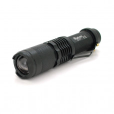 Ліхтар ручний Watton WT-086, 1LED Cree T6, 3W, 4 режими, ZOOM, 18650/2800mah, Black, IP44, СЗУ від USB, 115х28х22мм, BOX