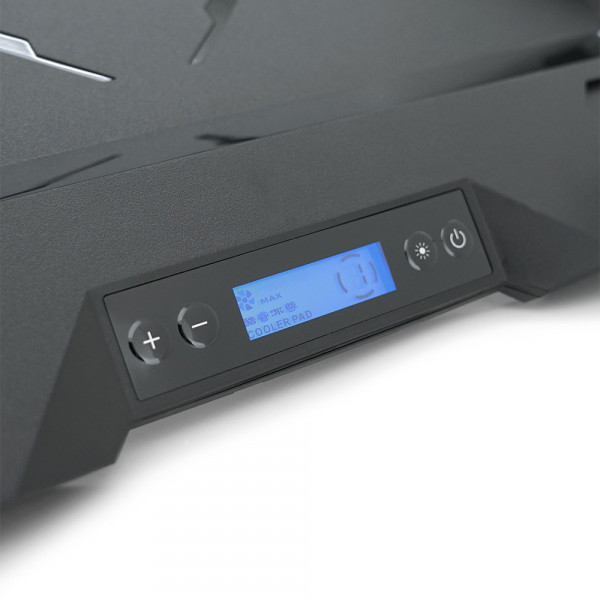 Підставка під ноутбук IceCoorel A3, 10-15.6", 2*60мм 2800±10% RPM, корпус пластик, 2xUSB2.0 + LCD + speed controllers, 400x350x45mm, Black, Box, Q10