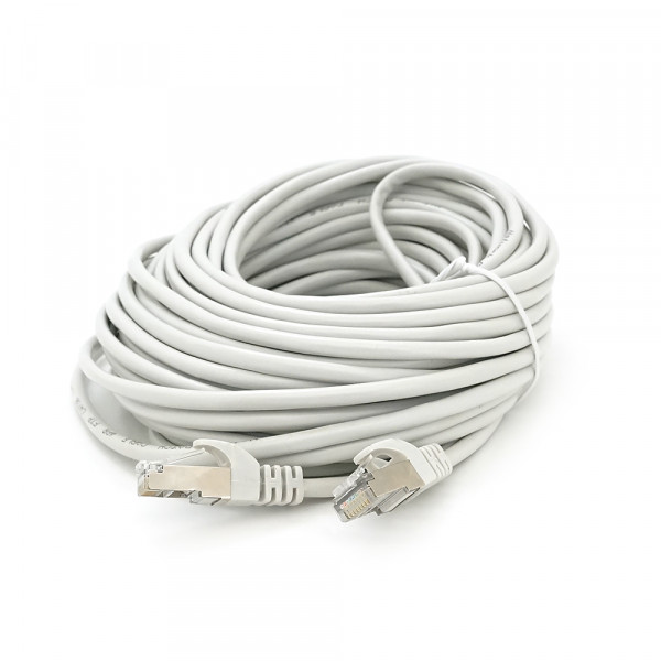 Патч-корд литий MERLION, FTP, RJ45, Cat.5e, 15m, сірий, CCA, Q200