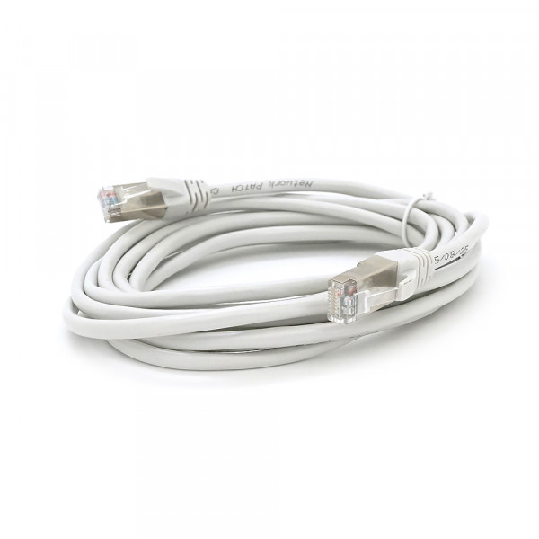 Патч-корд литий MERLION, FTP, RJ45, Cat.5e, 3m, сірий, CU, Q200
