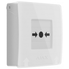 Бездротова настінна кнопка для активації пожежної тривоги Ajax ManualCallPoint White