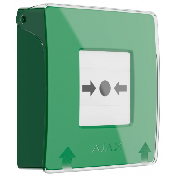 Бездротова настінна кнопка для активації пожежної тривоги Ajax ManualCallPoint Green