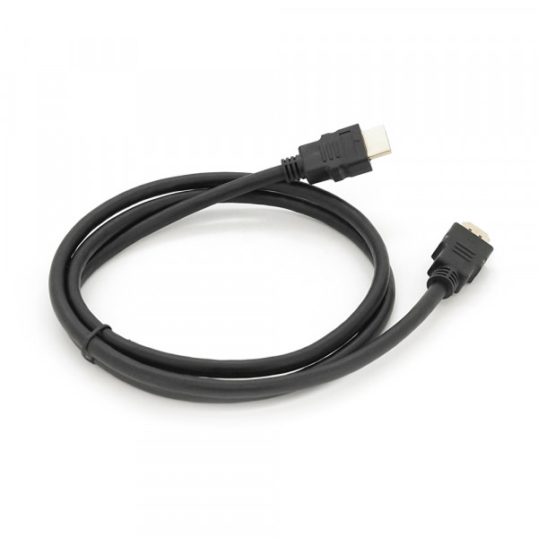 Кабель Merlion HDMI-HDMI HIGH SPEED 1.2m, v1.4, OD-7.5mm, круглий Black, коннектор Black, (Пакет) Q250
