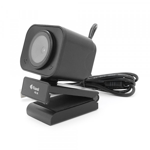 Вебкамера із мікрофоном Kisonli D4, 2K 30fps, пласт. корпус, Black, BOX