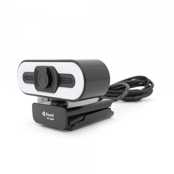 Вебкамера із мікрофоном Kisonli D2, 1080P 30fps, пласт. корпус, Black, BOX
