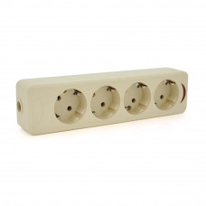 Колодка PiPo PP / SP-4724/4, 16А, 220-240В, із заземленням 4 гнізда, Q20/40