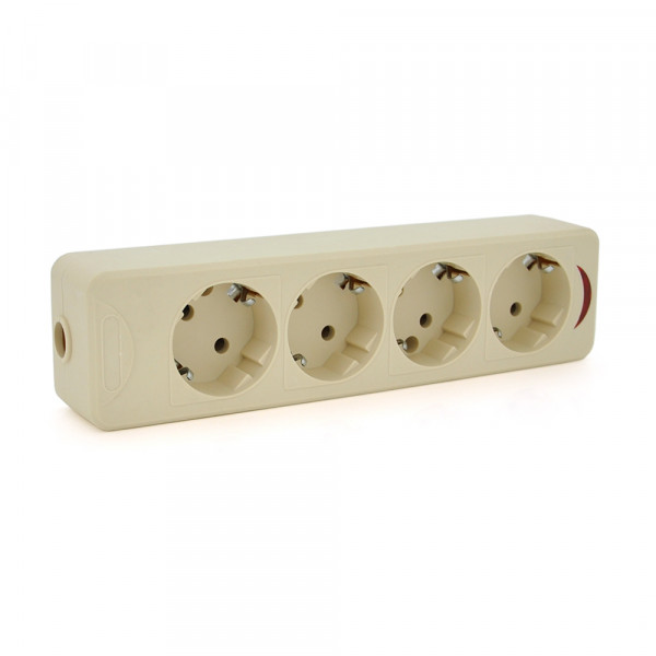 Колодка PiPo PP / SP-4724/4, 16А, 220-240В, із заземленням 4 гнізда, Q20/40