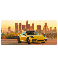 Килимок 300*800 тканинний Porsche 911 з боковою прошивкою, товщина 3 мм, Yellow, Пакет