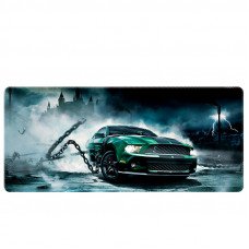 Килимок 300*800 тканинний Ford Mustang GT з боковою прошивкою, товщина 3 мм, Green, Пакет