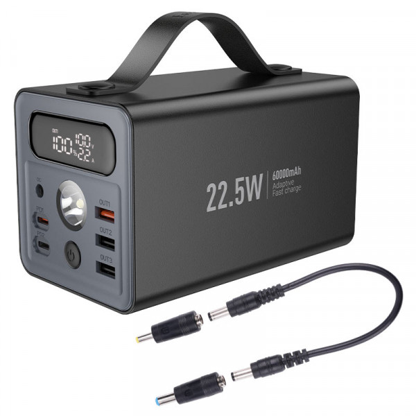 Power Bank HOCO J138 60000mAh, 22.5W+PD 20W, Black, 1.20kg, Black, Box