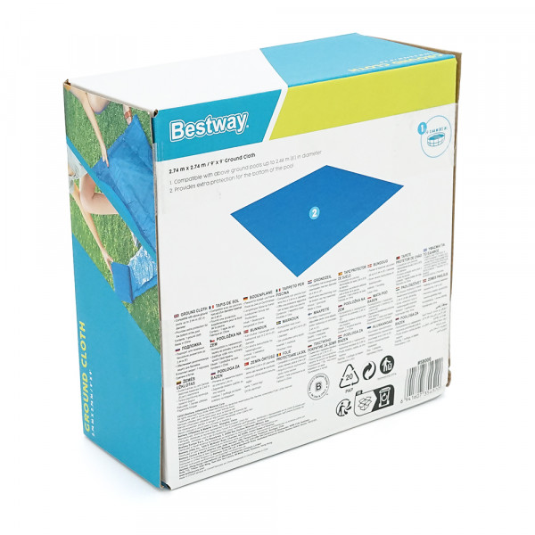Килимок-підкладка для басейнів. 274х274см. 70 г/м2. Вага: 0.6 кг. Blue. Box