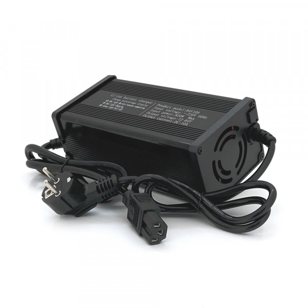 Зарядний пристрій для акумуляторів LiFePo4 72V(87,6V), 24S, 10A, штекер Triangle plug (T-tipe/IEC/C13 N+L-), 185x88x60mm