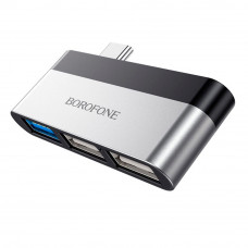 Перехідник BOROFONE DH1 Type-C(Male) - USB3.0+2*USB2.0, Black, Box