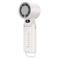 Портативний ручний вентилятор HOCO HX603, 4.2W, R60мм, 3 режими, вбудований акумулятор 3600mAh, USB кабель, White, Box