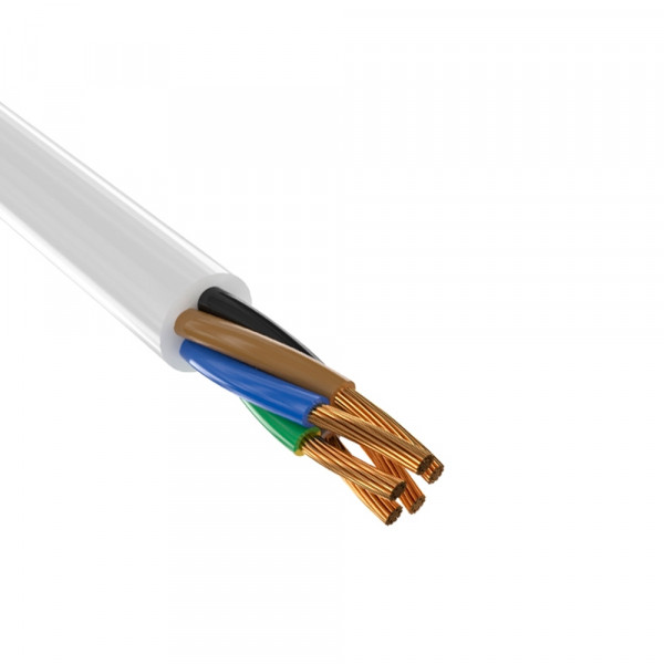 Кабель Одескабель 05VV-F 5G10 білий, ціна за метр