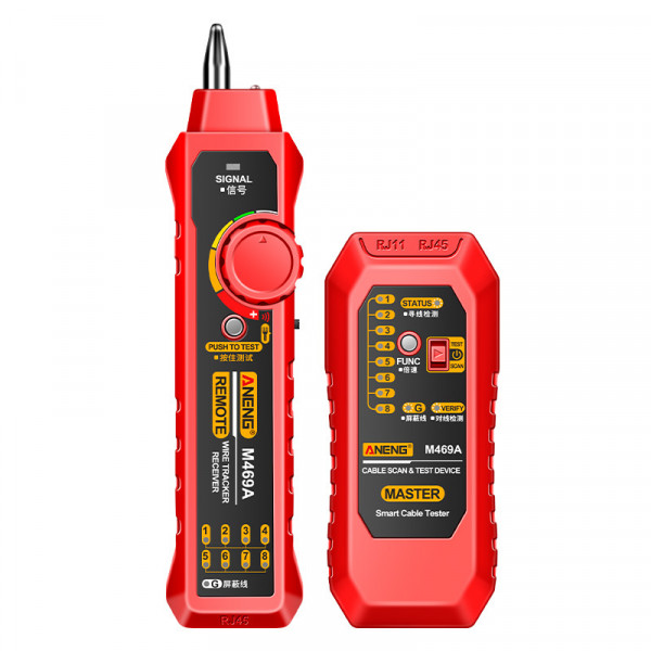 Кабельний тестер ANENG M469A, трасошукач, RJ-45+RJ-11