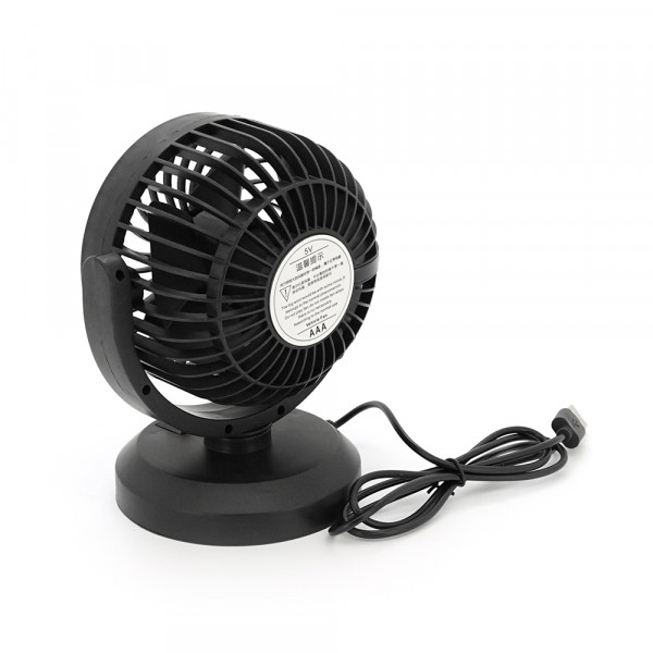 Вентилятор настільний F30/1, 2 режими, живлення від кабелю USB, Black, Box