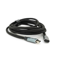 Подовжувач Type-C to Type-C (USB 3.2 GEN2 male to female), обплетення, Black, довжина 2м, підтримка 100W/10Gbps, 4K60HZ audio/video outpout, BOX