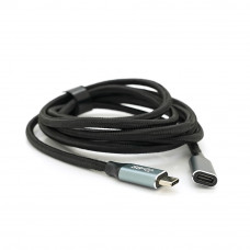 Подовжувач Type-C to Type-C (USB 3.2 GEN2 male to female), обплетення, Black, довжина 2м, підтримка 100W/10Gbps, 4K60HZ audio/video outpout, BOX