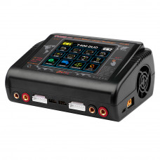 Зарядний пристрій HTRCT400 Pro Duo AC200/DC400Вт, тип АКБ LiPo, LiHv, Li-ion, NiMh, LiFe, Pb, 3.2" Touch screen, 100*65*140 (мм)