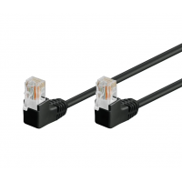 Патч-корд неекранований RJ45 UTP5e 0.25m patch D=4.9mm AWG26 2x90° Gold, Cu чорний