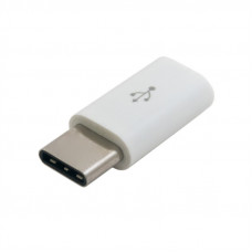 Перехідник microUSB(F) => Type-C(M), White, OEM