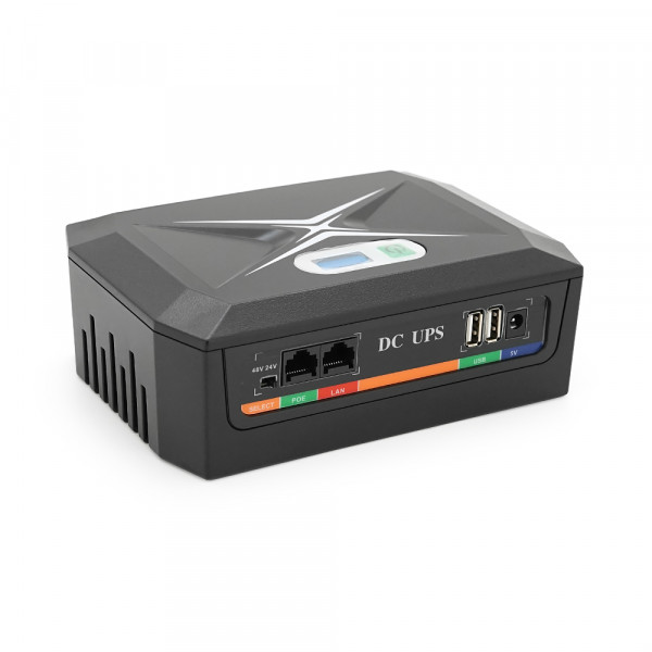 ДБЖ UPS-45W DCP-45W-17 для роутерів/комутаторів/PON/POE-430(15-24V), 5/9/12V, 17600мAh(8*2200MAh), USB 3.0, Black, BOX