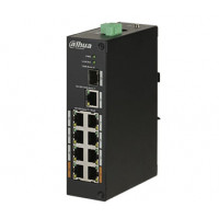 Комутатор POE DH-PFS3110-8ET-96 48V з 8 портами POE 100Мбіт + 1 порт UP-Link 1000Мбіт + 1 порт SFP, корпус - метал, Black