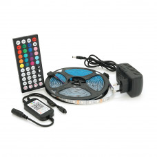 Комплект музичної світлодіодної стрічки 5050 RGB 5 метрів, 60Led, пульт, блок живлення, bluetooth, ip65