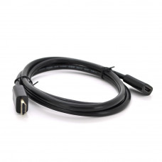 Подовжувач Merlion HDMI (тато) -HDMI (мама) VEGGIEG 0.5m, v2.0, OD-7.0mm, круглий, Black, коннектор Black, (Пакет)