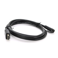 Подовжувач Merlion HDMI (тато) -HDMI (мама) VEGGIEG 1.0m, v2.0, OD-7.0mm, круглий, Black, коннектор Black, (Пакет)