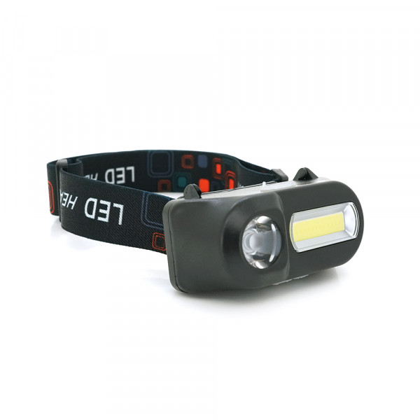 Налобний ліхтарик Voltronic KX-1804,2 Cob, White+Red, 6 режимів, корпус: пластик, водостійкий, ip44, АКБ 18650, Type-C кабель, 6500K, BOX