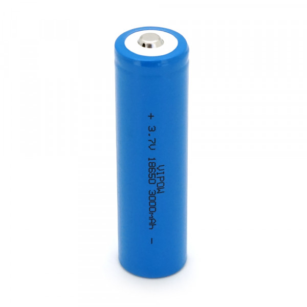 Акумулятор 18650 Li-Ion Vipow ICR18650 TipTop, 3000mAh, 3.7V, Blue