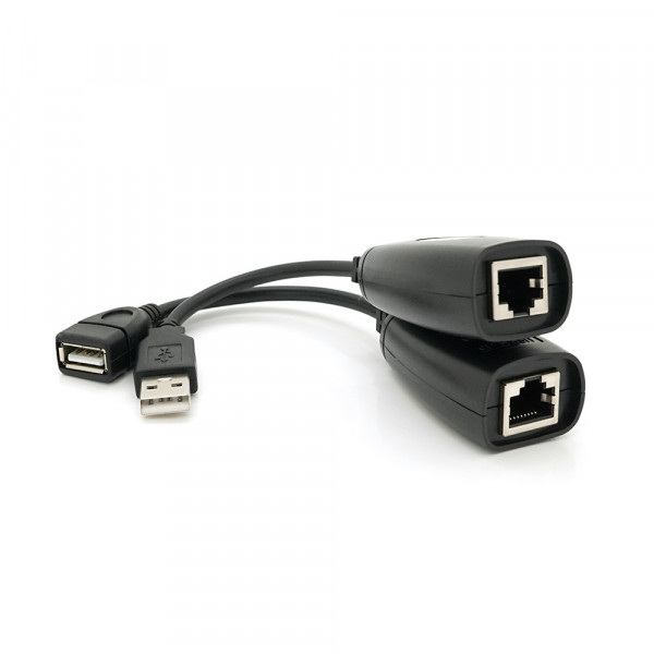 Подовжувач USB 2.0 сигналу по F / UTP до 50 метрів, RJ-45 to AM + RJ-45, Blister Q100