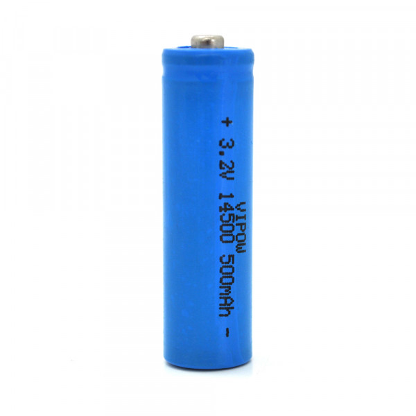 Акумулятор 14500 Lifepo4 Vipow IFR14500 TipTop, 500mAh, 3.2V, Blue Q50/500