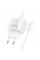 Набір СЗУ HOCO CS55A + Type-C/Lighting кабель, 1xUSB+1xUSB-C, PD30W+QC3.0, кабель 1м, White, Box