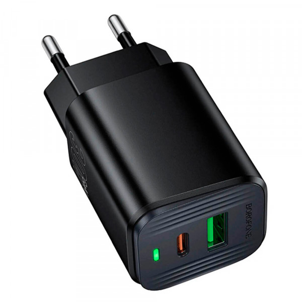 СЗУ BOROFONE BAS85A USB+Type-C, PD30W+Q3.0, Black, Box