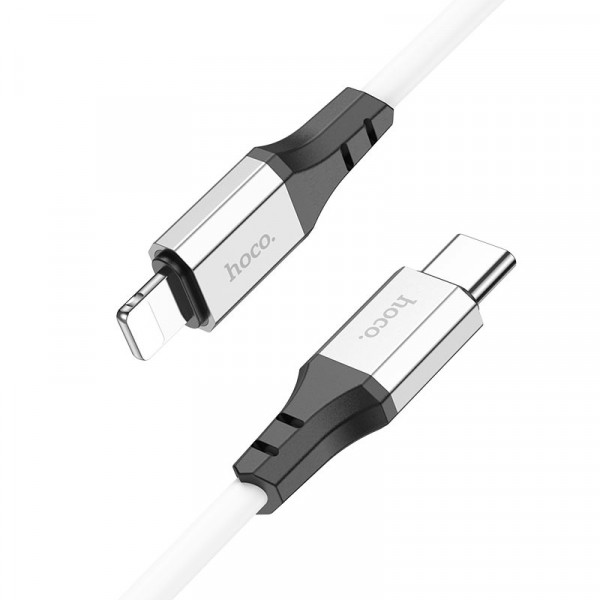 Кабель Hoco X86 silicone, Type C-Lighting, 60W, White, довжина 1м, BOX