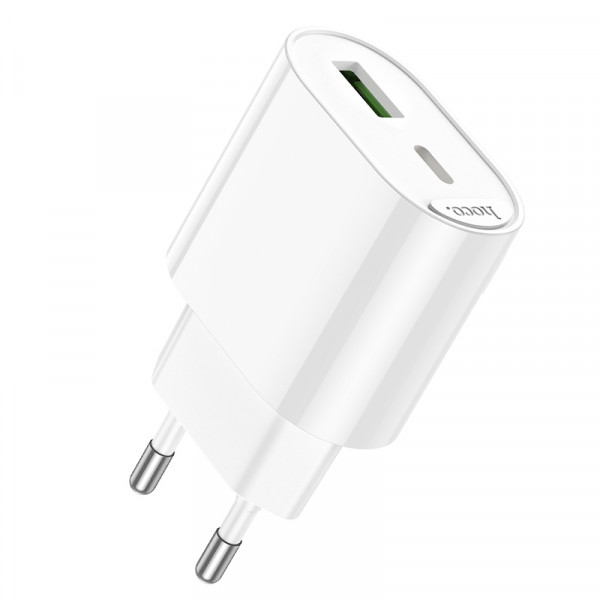 СЗУ 110-240V HOCO C109A 1xUSB-C, PD20W, White, Blister