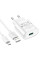 Набір СЗУ 110-240V HOCO C109A 1xUSB+ кабель Micro, 3.0A, кабель 1м, White, Blister