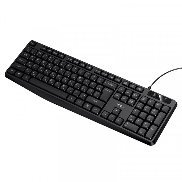 Клавіатура провідна HOCO GM60, USB, 104 клавіші, (Eng/Pyc), Black, Box