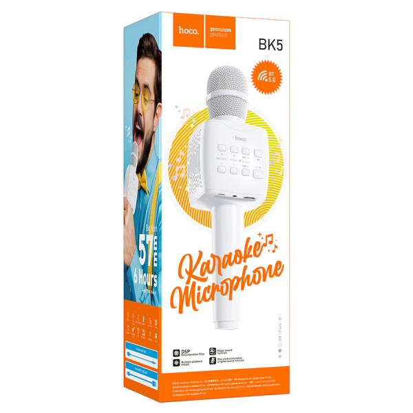Мікрофон бездротовий HOCO BK5, White, BOX