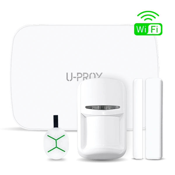 Комплект бездротової сигналізації U-Prox MPX L KF kit White (прилад охоронний MPX L, датчик руху PIR, геркон WDC, брелок Keyfob)